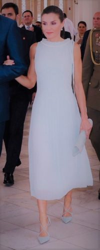 Queen Letizia looks stunning in soft mint Nina Ricci dress